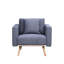 Chaise en tissu de lin avec ports de chargement USB, poches et coussins
