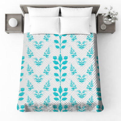 Couvre-lit matelassé à motif floral