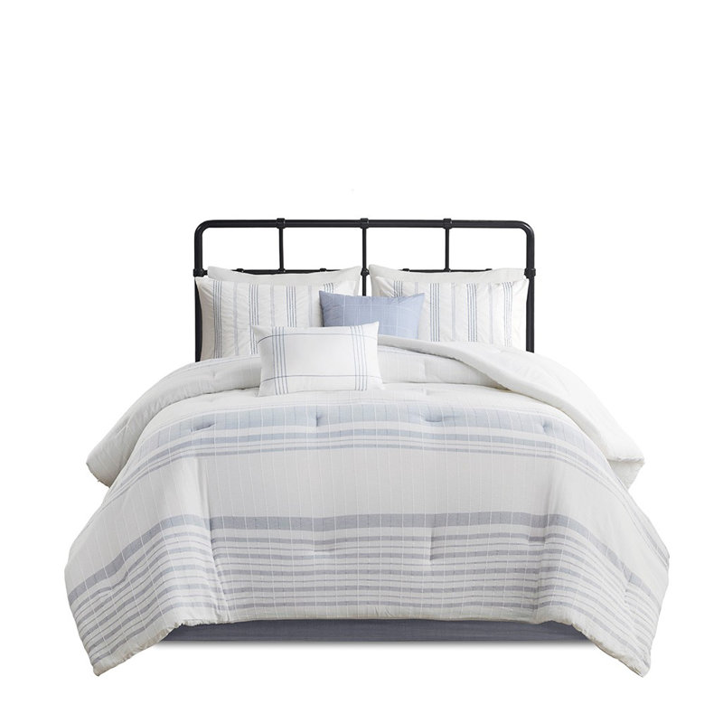 Ensemble d'édredon surdimensionné en jacquard de coton 6 pièces Gracie Mills Brigadoon