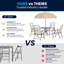 Ensemble de 6 tables d'extérieur et chaises, ensemble de meubles de patio avec parasol, table en verre trempé, 4 chaises pliantes et parasol-1843269811