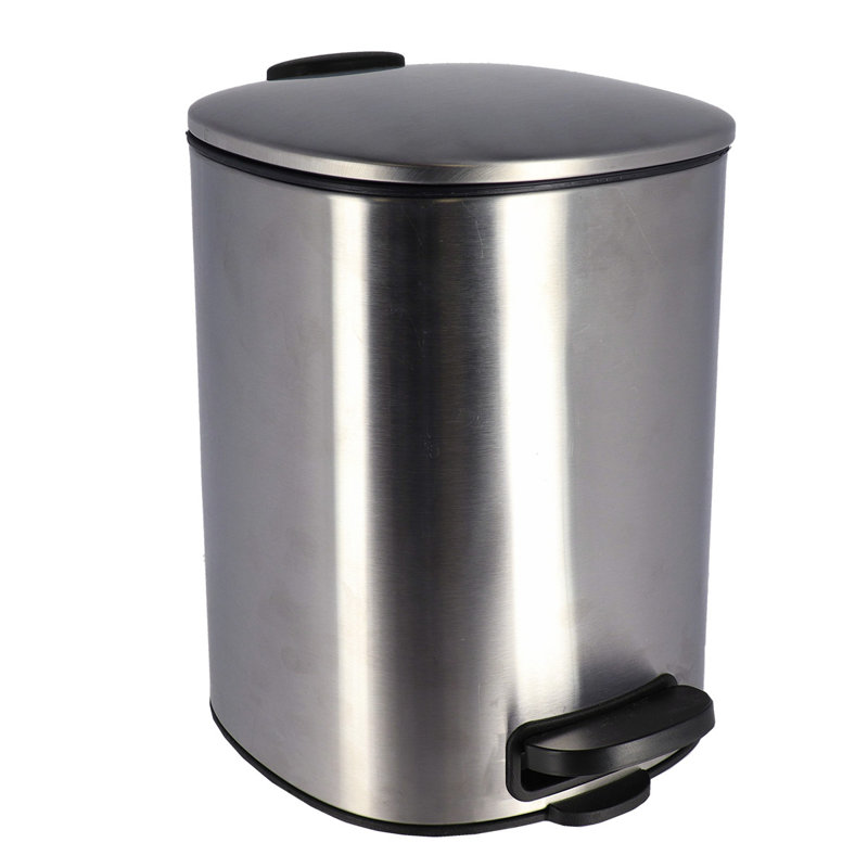 Poubelle à pédale Mel - 1,3 gallons, Chrome poli