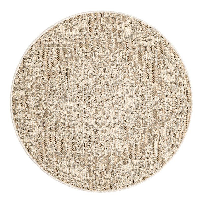 Indoor/Outdoor Traditional Area Rug, Round 3'1"