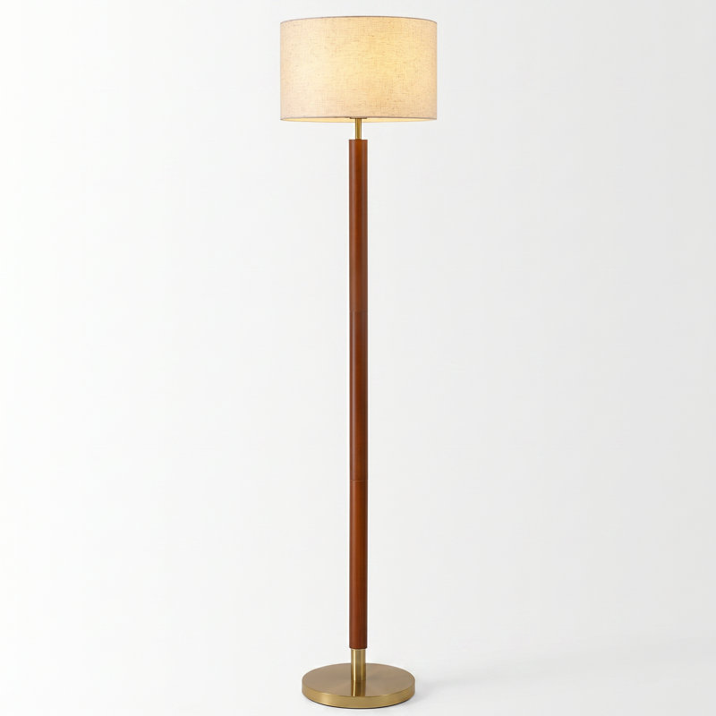 Electroplated Traditional Solid Wood Floor Lamp