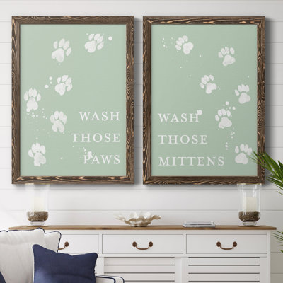 «Wash Your Paws II», toile encadrée de qualité supérieure - prête à être suspendue