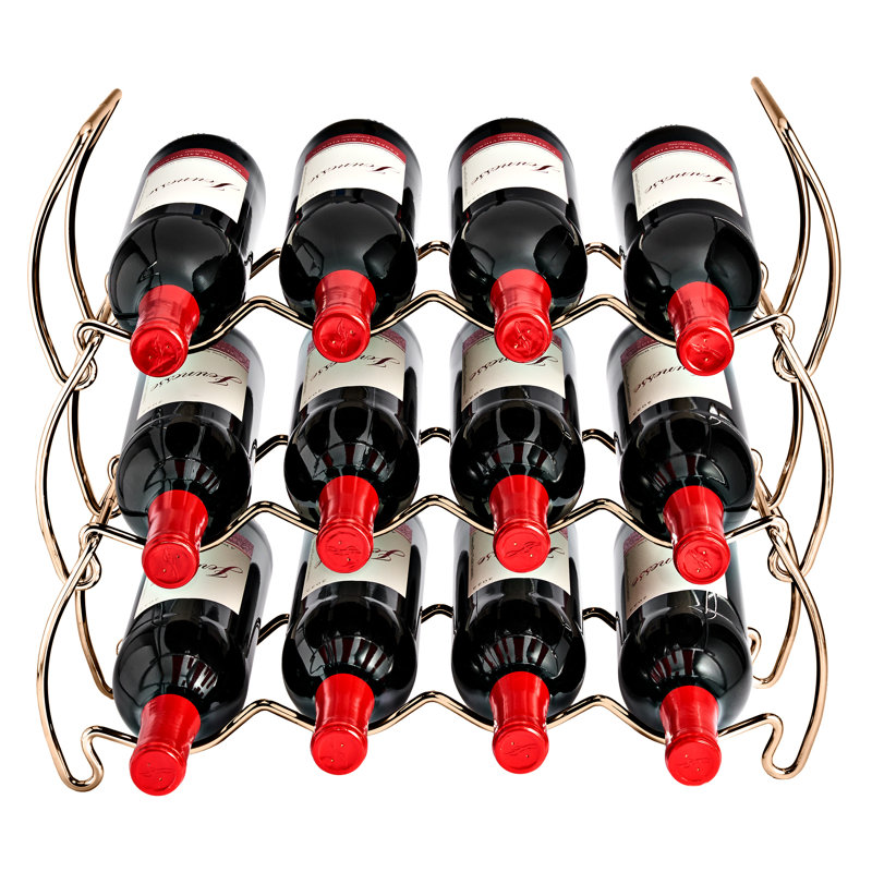 Sorbus 12 Bottle Stackable Copper Wine Rack 3-Tier, Copper