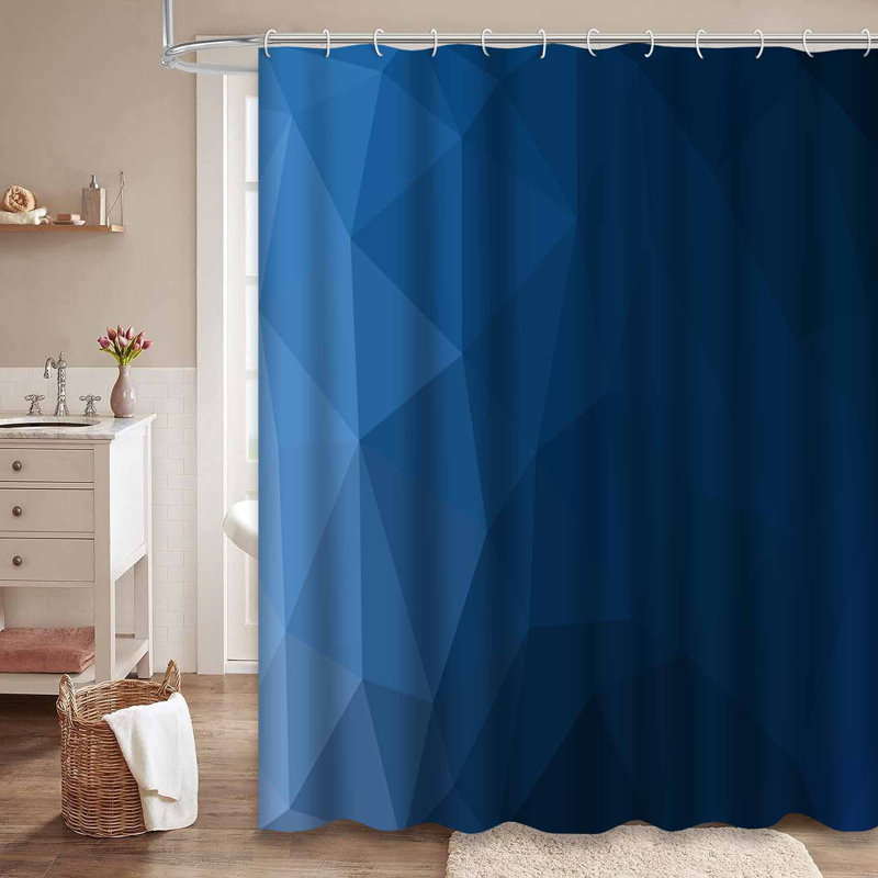 Rideau de douche triangulaire rouge foncé avec 12 crochets, L 72 po x l 72 po