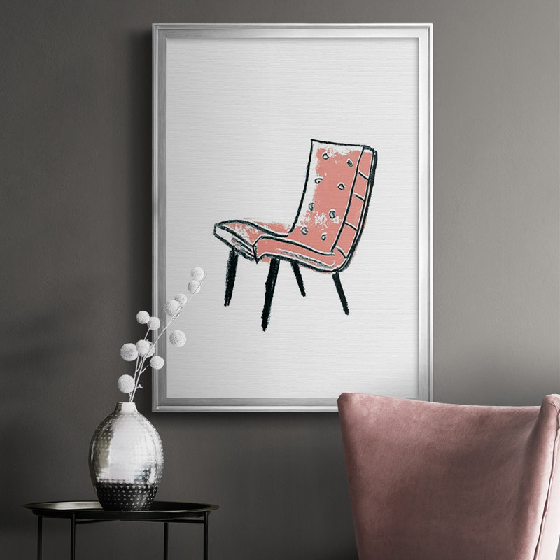 Impression encadrée de qualité supérieure «Take A Seat IX» - prête à être accrochée, Argent, H 24,5 po x l 18,5 po x P 1 po