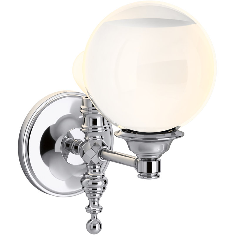 Damask 1 - Light Armed Sconce, Polished Chrome