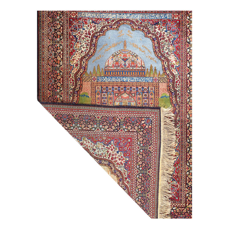 Canvello Multi Color Fine Hand Knotted Pure Silk Kashmir Rug 4'3'' X 5'11''