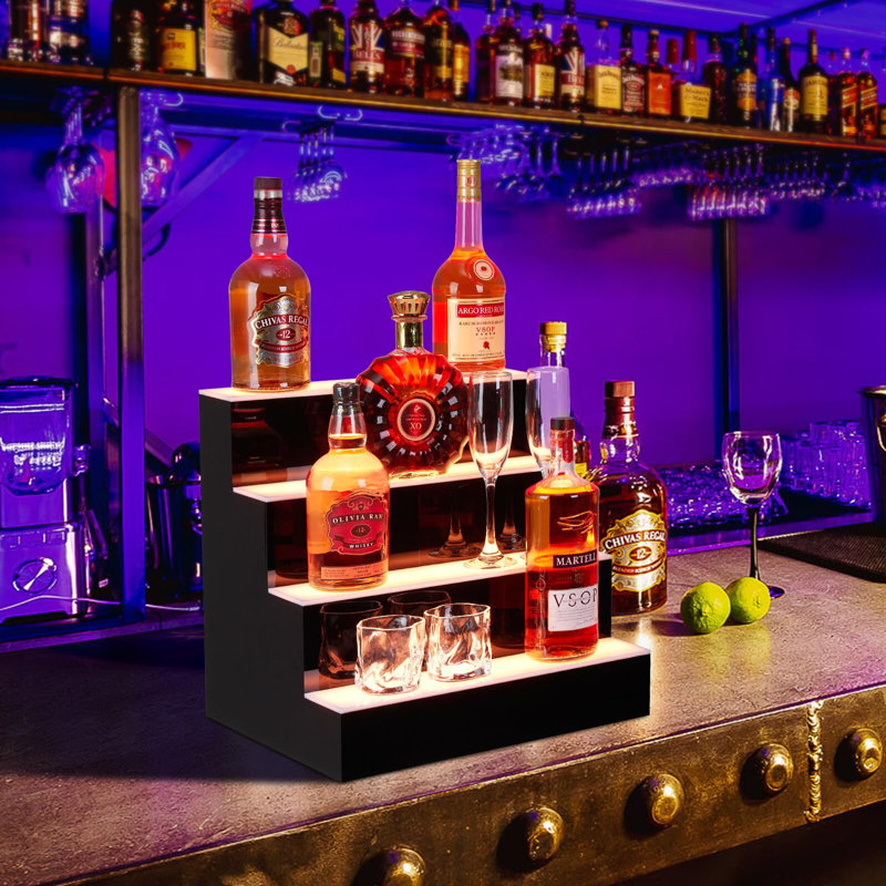 Tablette pour bouteilles de boissons alcoolisées à DEL, tablettes de bar à DEL avec télécommande et contrôle des applications