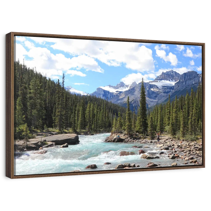 Rivière des montagnes Rocheuses, Cadre flottant noyer, 40 po x 27 po