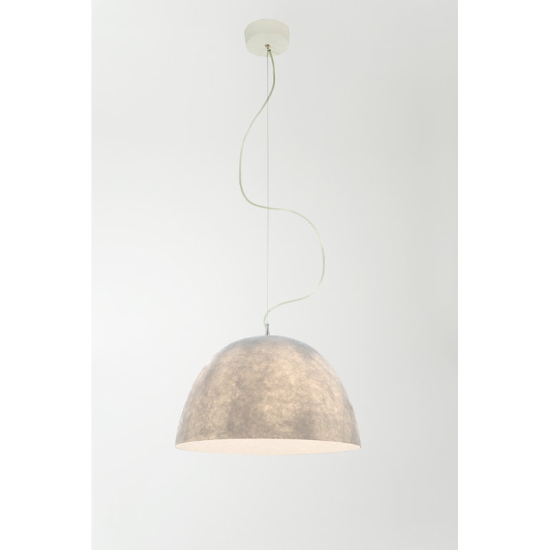 Luna 1 - Light White Dome Pendant, White