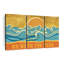 Ensemble de 3 pièces Go With The Flow, typographie sur toile par Retro Revival-244674908