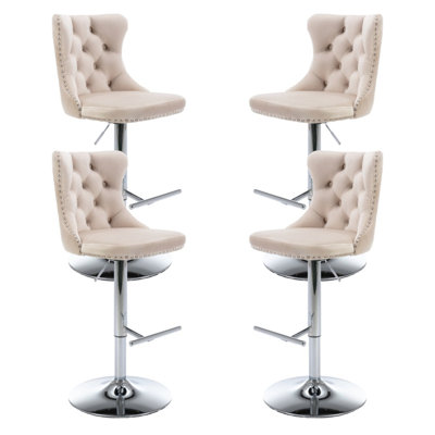 Rosella Swivel Upholstered Adjustable Height Counter Stool with Metal Frame