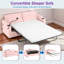 Canapé-lit convertible avec matelas double, 2 ports USB, 2 porte-gobelets, 2 poches latérales et 1 support pour téléphone