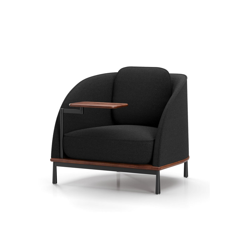 Arc Lounge Chair, Natural Walnut, Divina Melange 170