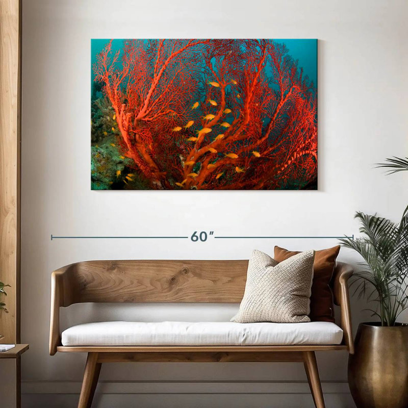 Fire Coral, 30" H x 45" W