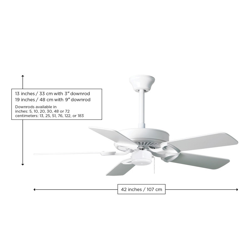America Downrod Ceiling Fan, 42"
