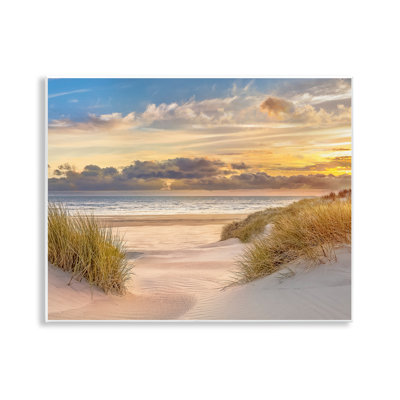 Serene Beach Between Dunes Wall Plaque, design by Mike Calascibetta