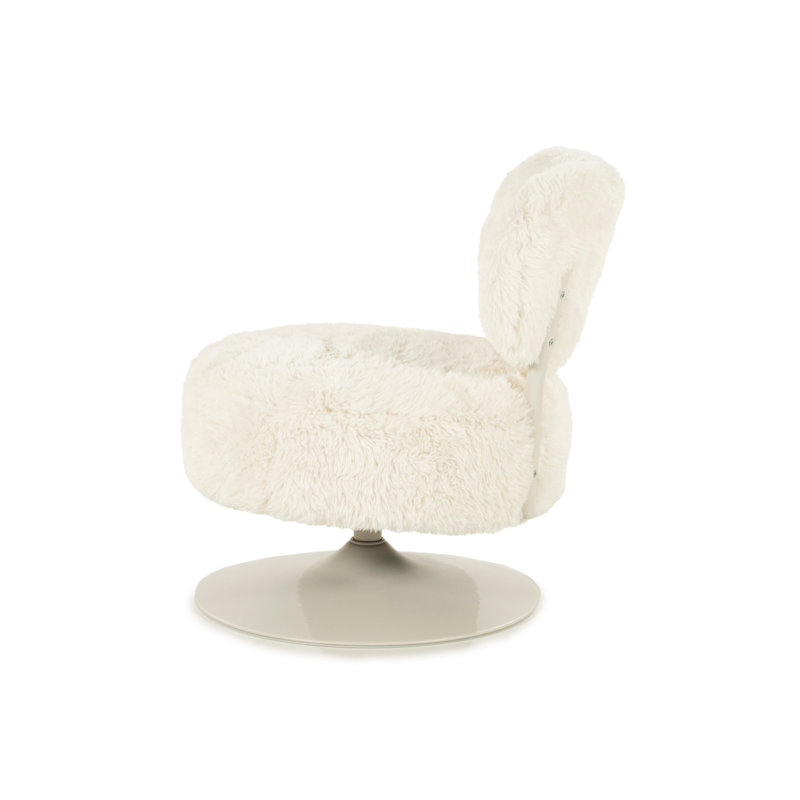 Accent Chair Swivel Armless Chair, Beige