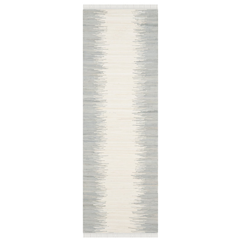Cayman Hand Woven Cotton Striped Rug, Runner 2'3" x 13'