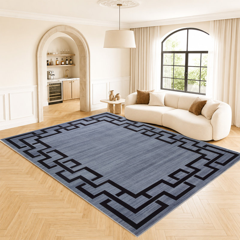Abstract Machine Printed Shag Area Rug, Rectangle 200 x 290 cm