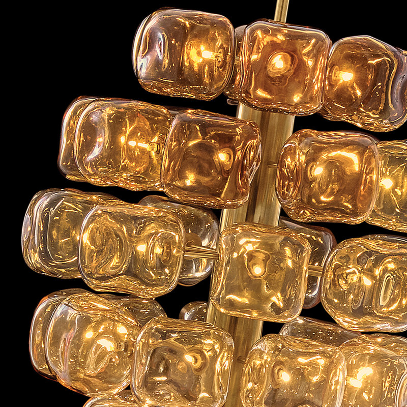 Petit lustre Fredrick Ramond Perriand, Laiton non laqué, H 30 po x l 24 po x P 24 po