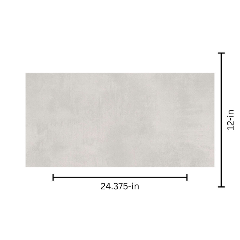 Carreau de porcelaine mat pour plancher et mur 12 po x 24 po Studio, Gris