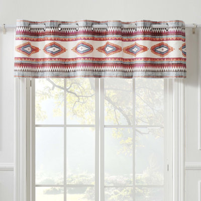 Greenland Home Fashions Kiva Window Valance – 16" H Lined Polyester Curtain With Grommets And 1" Header, 84" W
