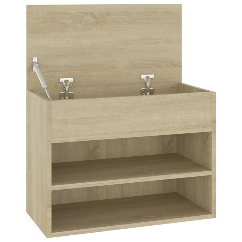 4 Pair Shoe Storage Bench, Sonoma Oak