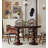 Oval French Retro Dining Table with Roman Columns, Made of Solid Wood in Black Walnut