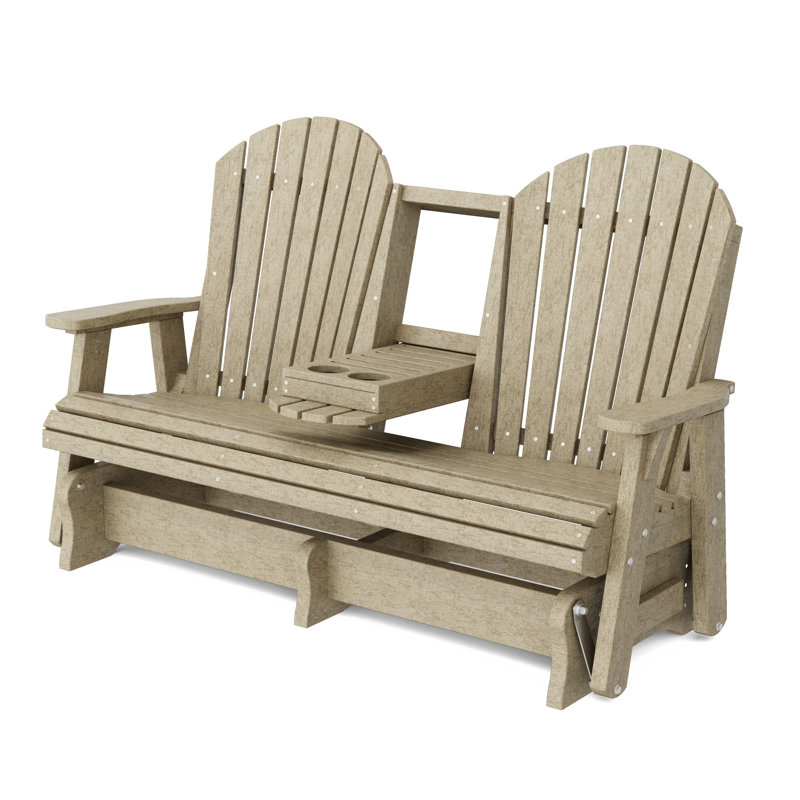 Fauteuil oscillant 5 pi avec console Heritage, Bois patiné