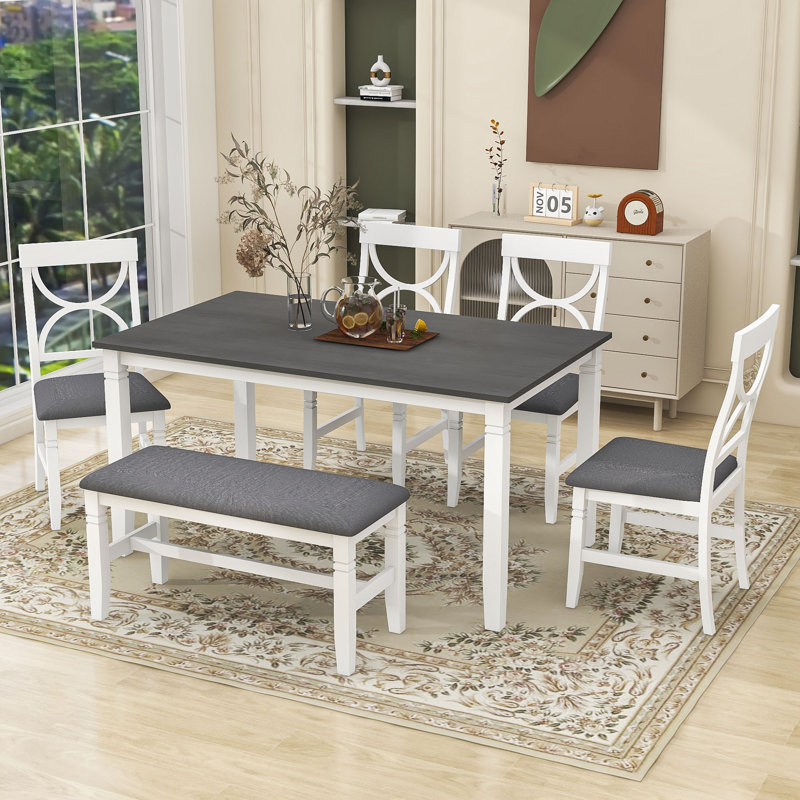 Red Barrel Studio® Piece Wood Dining Set, Kitchen Table Set