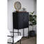 Armoire de 60 po de hauteur noire 31,5 x 16,5 - rangement fonctionnel avec base en fer élégante et deux portes pour plusieurs chambres à coucher, salon et chambre à coucher