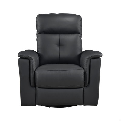 Leather Upholstered Swivel Glider Reclining Chair