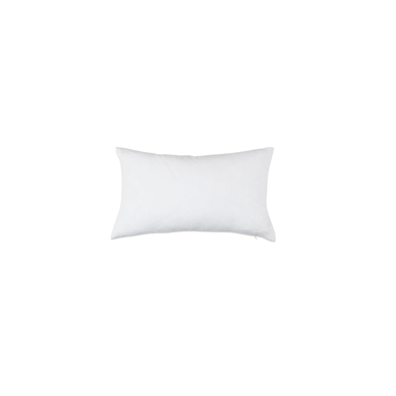 Simple Embroidered Linen Lumbar Throw Pillow, White
