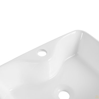 Lavabo de salle de bain rectangulaire en céramique