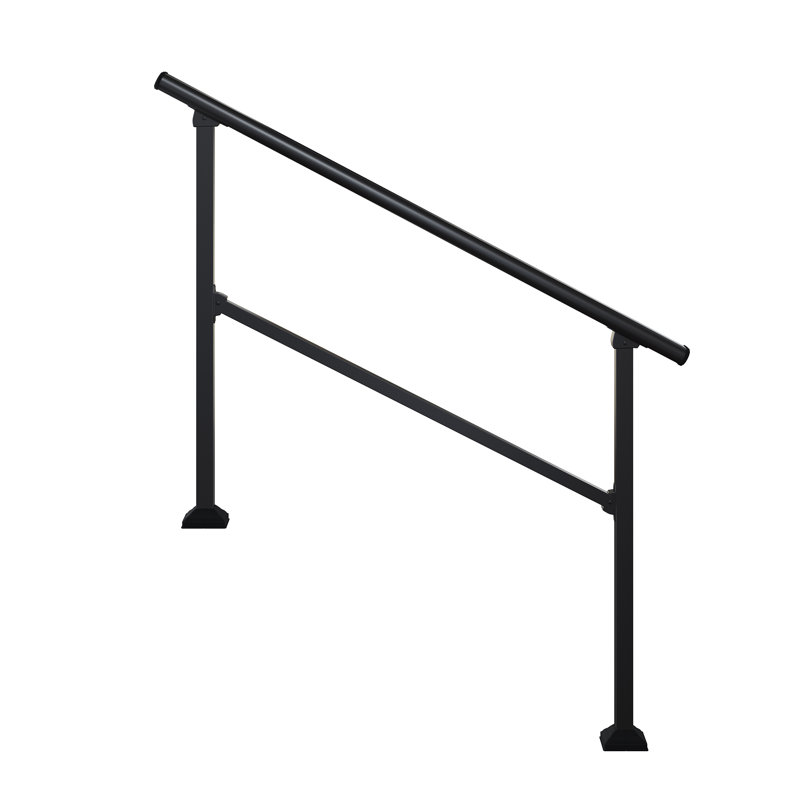Rampe d'escalier noire d'extérieur, 36" H x 36" W x 1.57" D