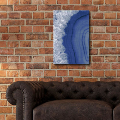  «Agate Geode 1 Navy» par Wild Apple Portfolio, art mural en verre, 16 po x 24 po