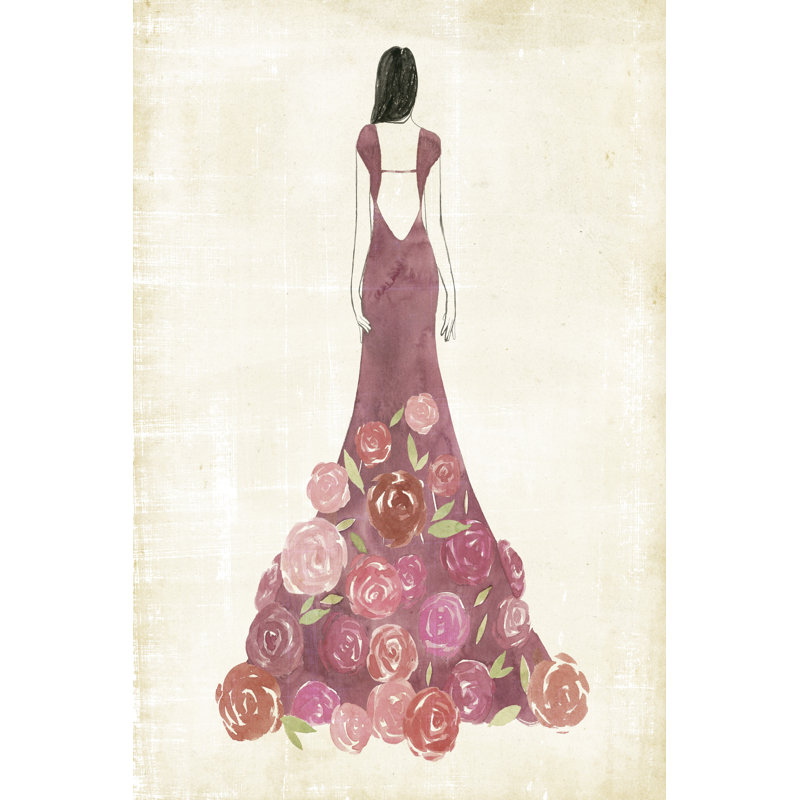 «Garland Gown I», peinture sur toile, H 12 po x l 8 po