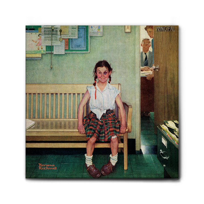 Studentessa In Punizione by Norman Rockwell - Unframed Print on Canvas