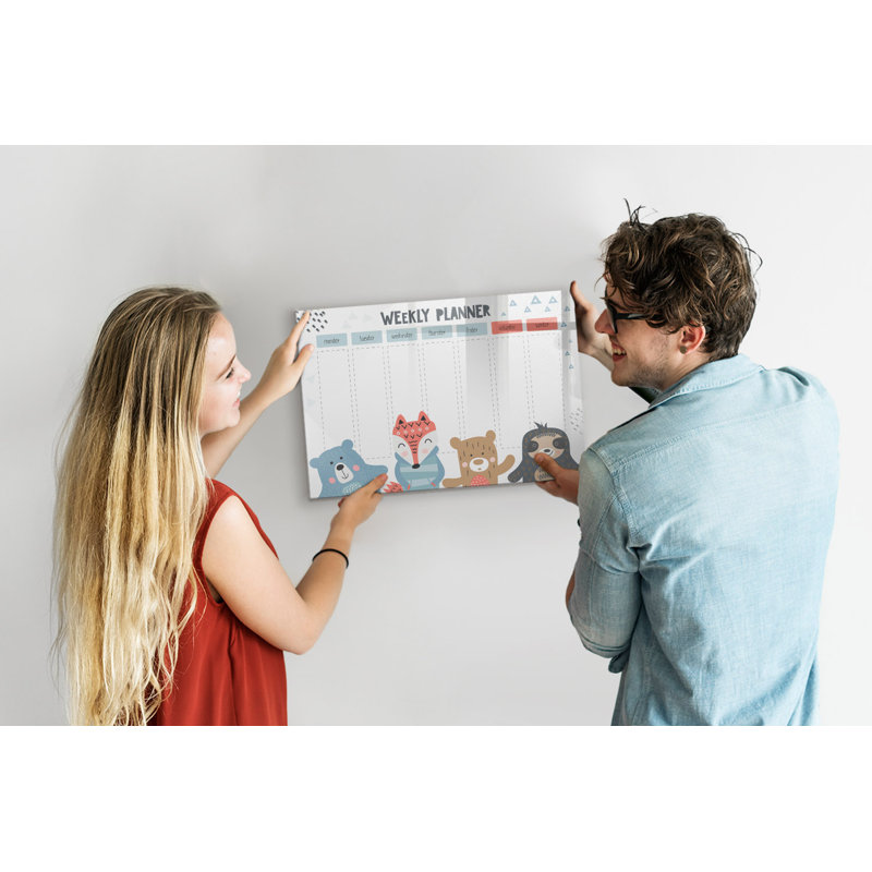 Weekly Schedule Magnetic Wall Mounted Dry Erase Board