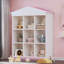 Support de rangement en forme de maison avec neuf compartiments de rangement et un design à blocs de couleurs-1525558444