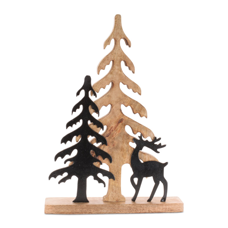 Silhouette de cerf et de pin Woodland
