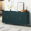Meuble télé avec armoire de rangement réglable - agencement pratique et bleu marine