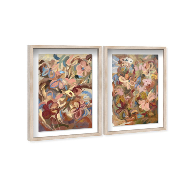 Moving Eden Set Set by Oliver Gal, 74"H x 50"W, Natural Oak Shadowbox