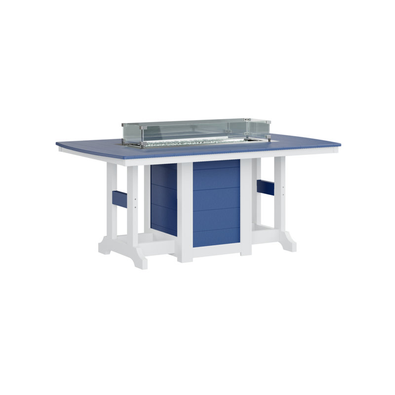 Table de bar avec foyer 72 po Calabria, H 39,5 po x l 44 po x P 72 po, Bleu pacifique