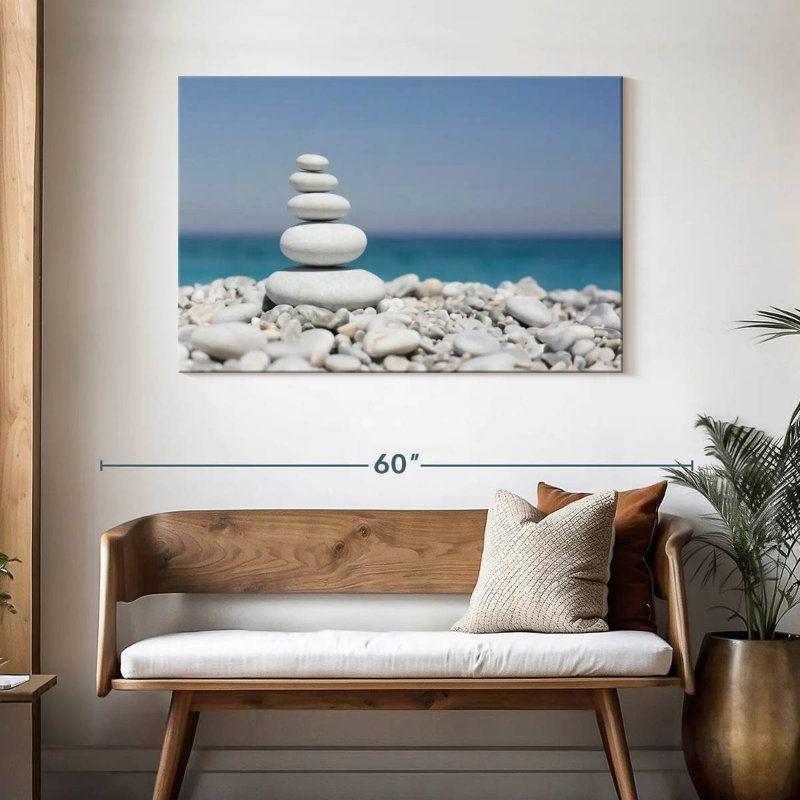 Kerrick Pebble Stack By The Beach, 30" H x 45" W