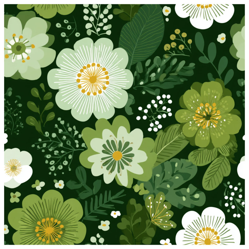 Tapisserie murale florale - Décoration murale nature, H 68 po x l 80 po avec 4 œillets