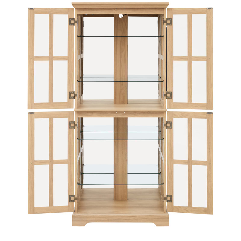 Antique Style Display Case With Adjustable Shelves And Storage Solution Charming Shelf Interior Enhancement Feature